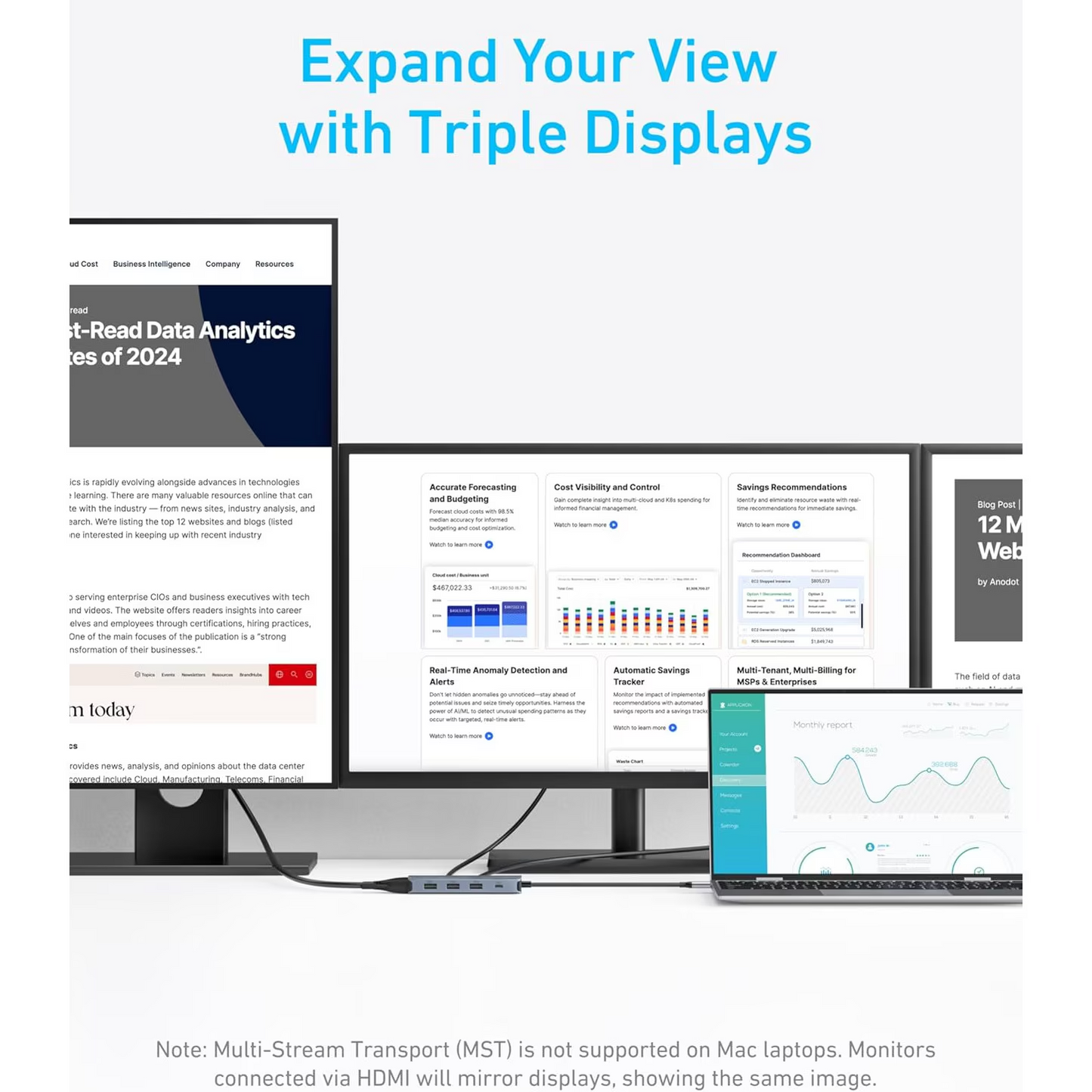 Hub USB-C Anker, 3 x USB-A 3.0 - 2 x USB-C - 2 x HDMI - 1 x VGA, Gri A83790A2