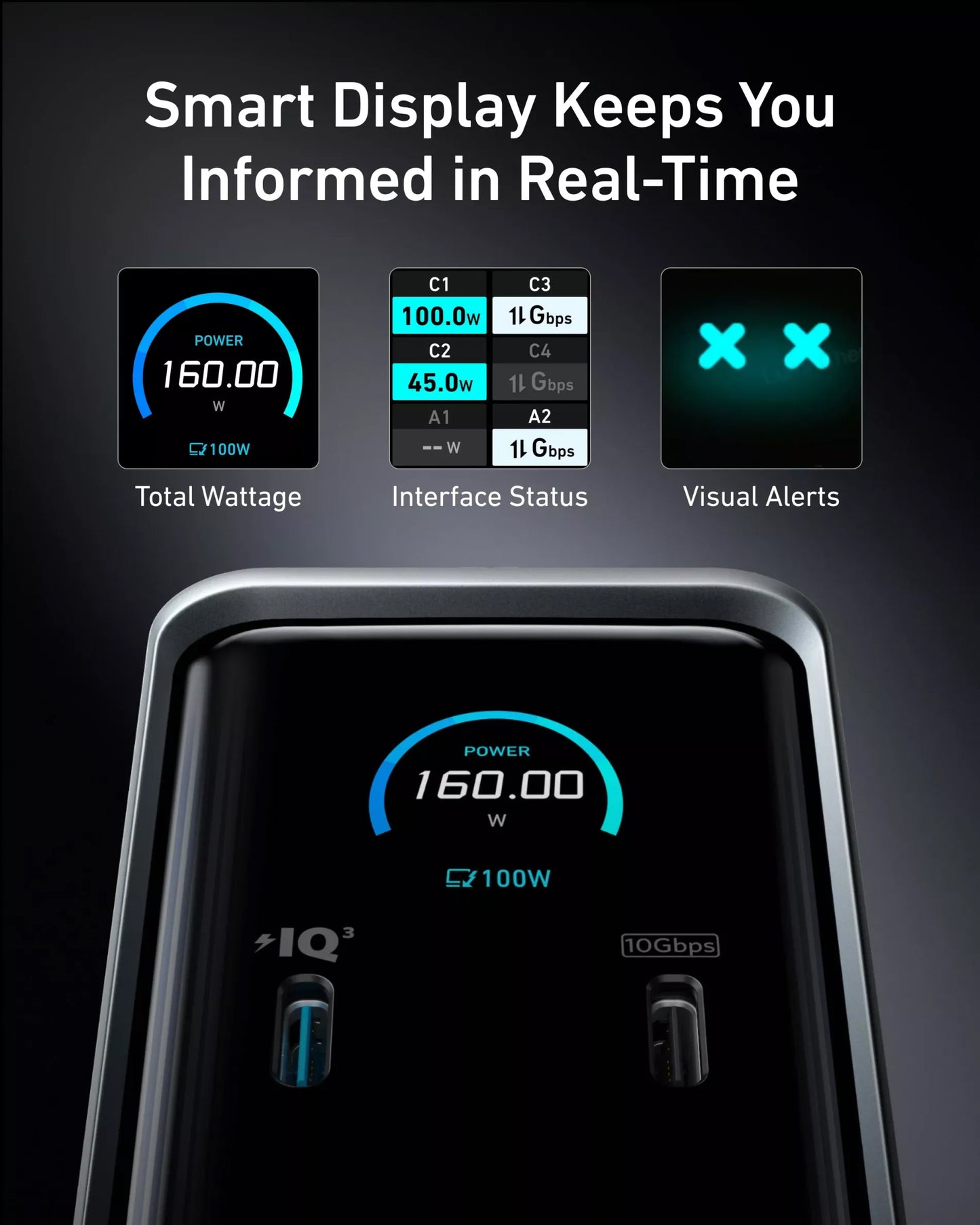 Hub USB-C Anker Prime 737, 2 x USB-A 3.0 - 3 x USB-A - 5 x USB-C - 2 x HDMI - 1 x Jack 3.5mm - 1 x RJ45, Negru A83B63A1