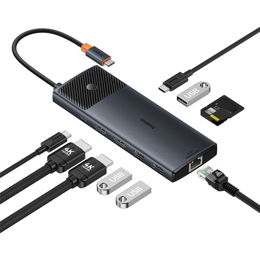 Hub USB-C Baseus Gleam II, 10in1, Negru B0114200