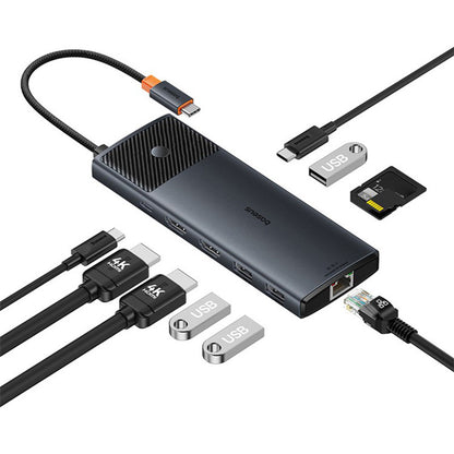 Hub USB-C Baseus Gleam II, 10in1, Negru B0114200