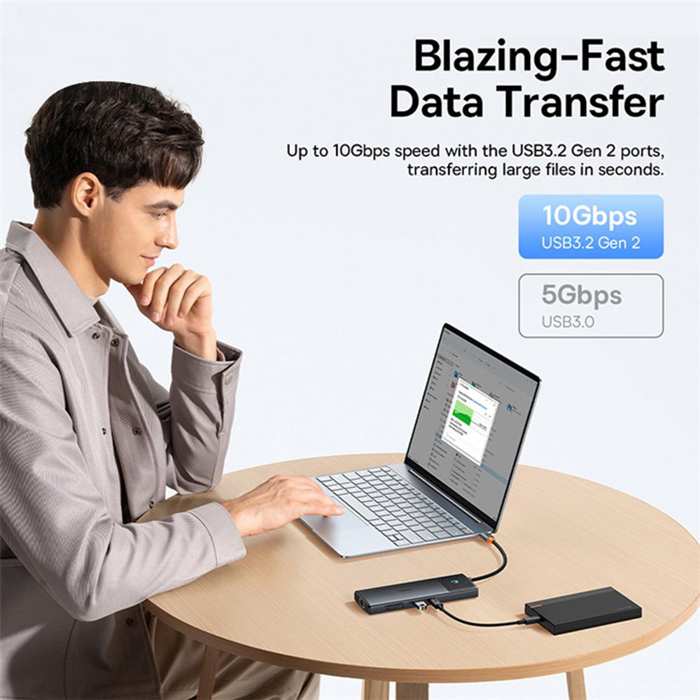 Hub USB-C Baseus Gleam II, 10in1, Negru B0114200