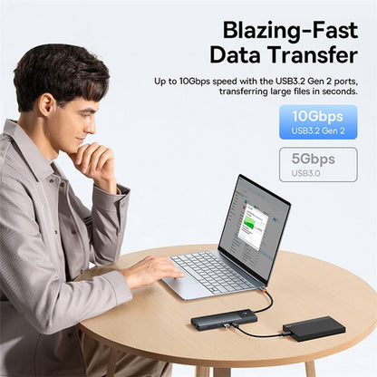 Hub USB-C Baseus Gleam II, 10in1, Negru B0114200