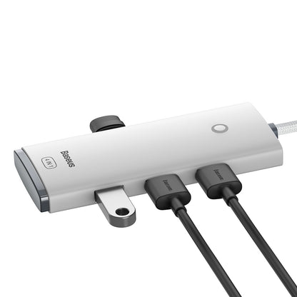 Hub USB-C Baseus Lite, 4 x USB-A 3.2, 2m, Alb