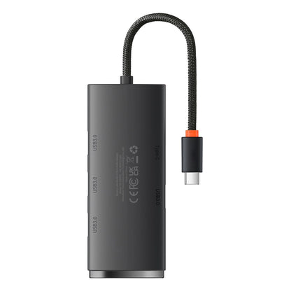 Hub USB-C Baseus Lite, 4 x USB-A 3.0 - 1 x USB-C, 0.25m, Negru WKQX030301