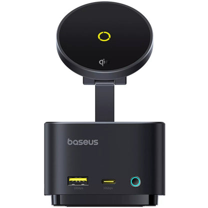 Hub USB-C Baseus MagPro II 7in1, 1 x USB-A - 2 x USB-C - 1 x HDMI - 1 x QI - 1 x SD - 1 x microSD, Negru B00072900121-00