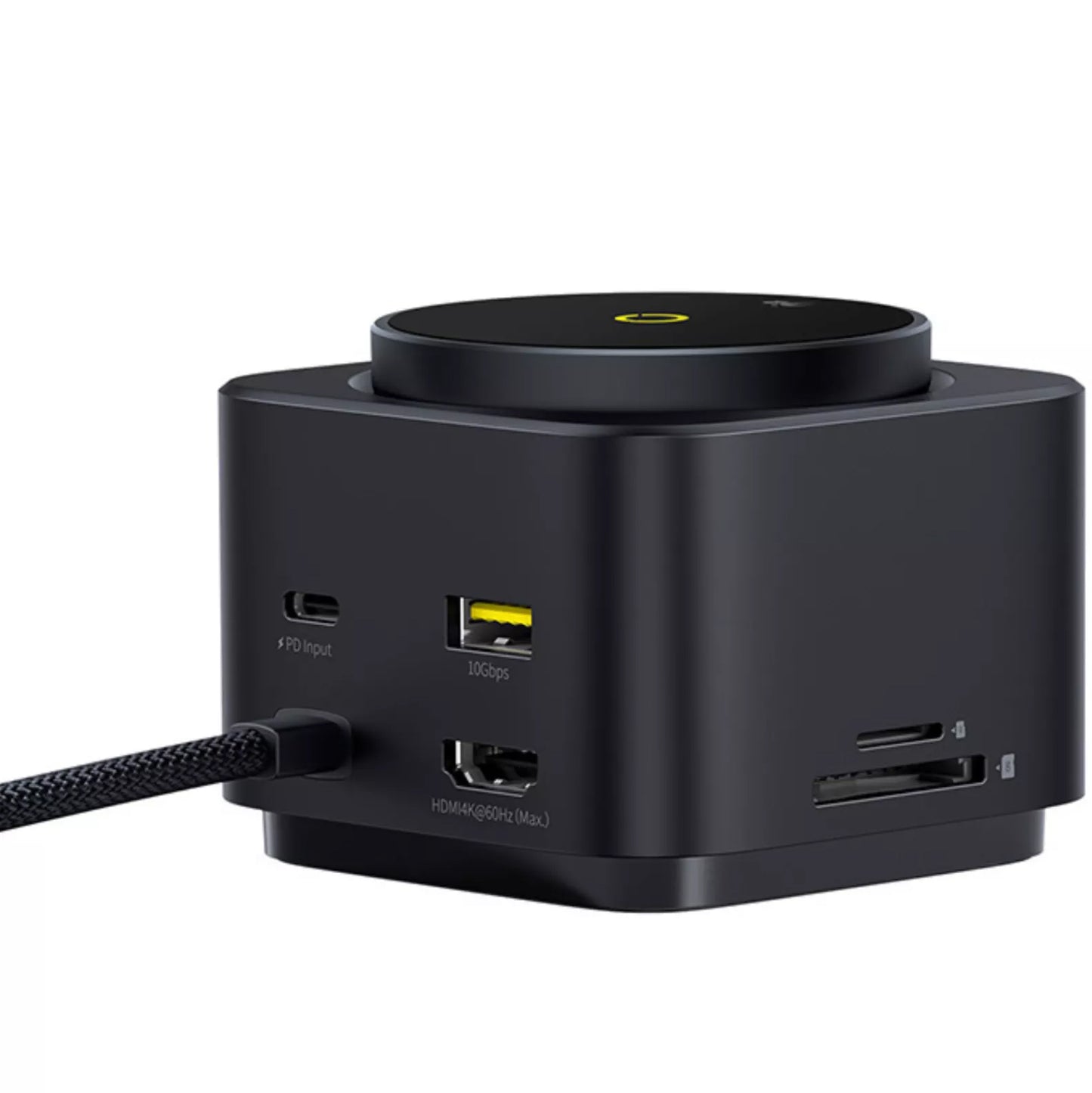 Hub USB-C Baseus MagPro II 7in1, 1 x USB-A - 2 x USB-C - 1 x HDMI - 1 x QI - 1 x SD - 1 x microSD, Negru B00072900121-00