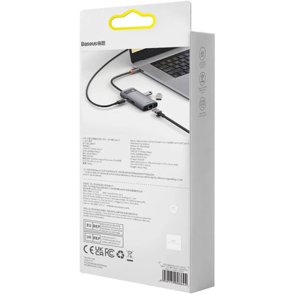 Hub USB-C Baseus Metal Gleam, 3 x USB-A - 1 x RJ45, Gri WKWG070113