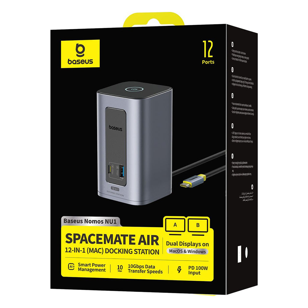 Hub Multifunctional Baseus Nomos NU1 Air Spacemate, 12in1, Gri B0114400