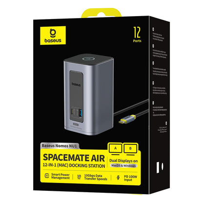 Hub Multifunctional Baseus Nomos NU1 Air Spacemate, 12in1, Gri B0114400