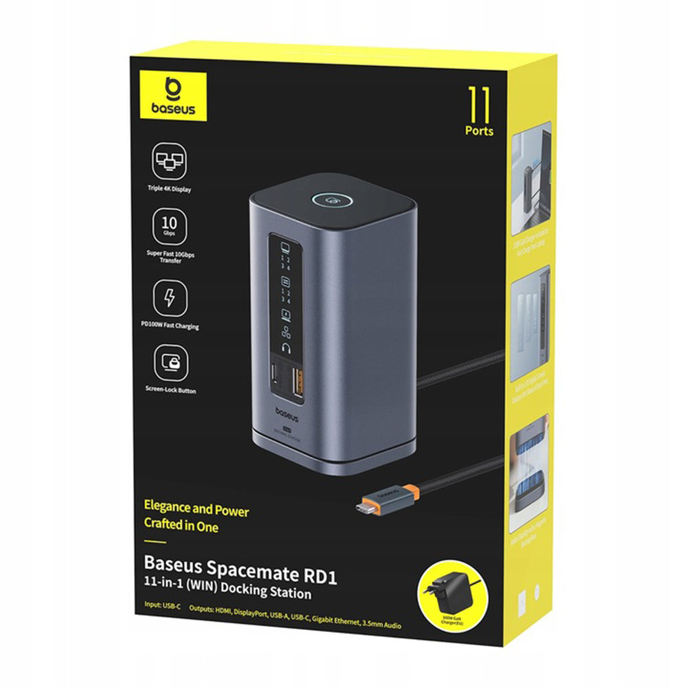 Hub Multifunctional Baseus Spacemate, 11in1, Gri B0112701
