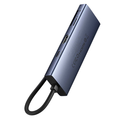 Hub USB-C Baseus UltraJoy, 3 x USB-A 3.0 - 1 x USB-C - 1 x HDMI - 1 x SD - 1 x microSD, Gri B00052803811-00