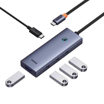 Hub USB-C Baseus UltraJoy, 4 x USB-A 3.0 - 1 x USB-C, Gri B00052801811-01