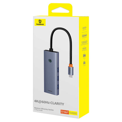 Hub USB-C Baseus UltraJoy, 3 x USB-A 3.0 - 1 x USB-C - 1 x HDMI - 1 x SD - 1 x microSD, Gri B00052803811-00