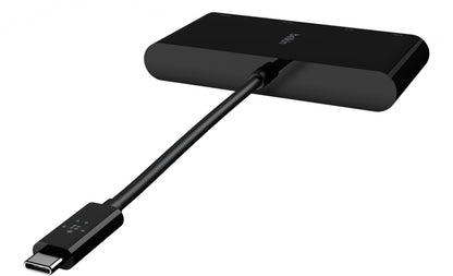 Hub USB-C Belkin Connect, 1 x USB-A 3.0 - 1 x HDMI - 1 x VGA - 1 x RJ45, Negru AVC005btBK