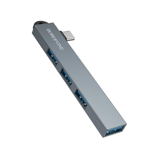 Hub USB-C Borofone FH1A, 4in1, Gri