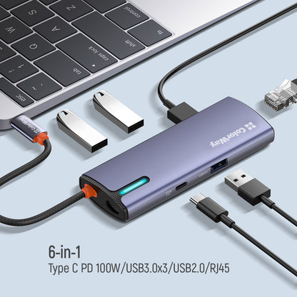 Hub USB-C ColorWay CW-HUB03, 6in1, Argintiu