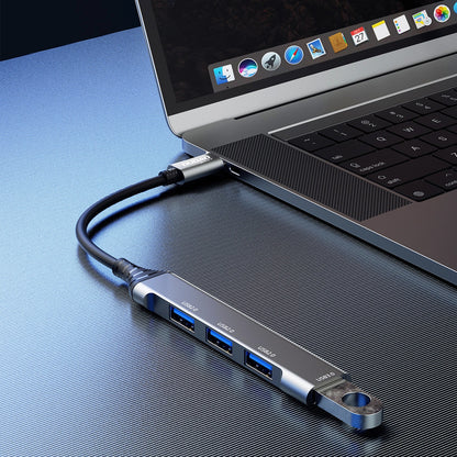 Hub USB-C Dudao A16T, 1 x USB-A 3.0 - 3 x USB-A, Negru