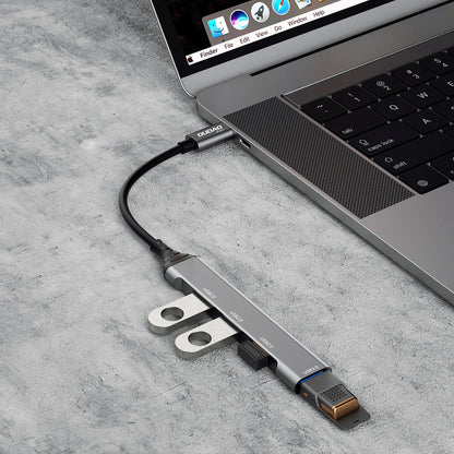 Hub USB-C Dudao A16T, 1 x USB-A 3.0 - 3 x USB-A, Negru
