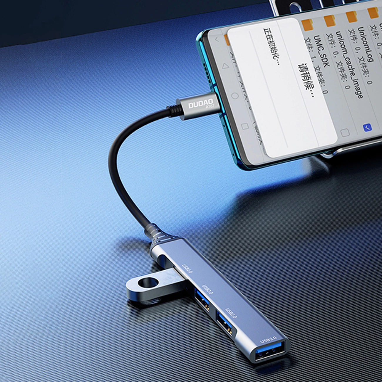 Hub USB-C Dudao A16T, 1 x USB-A 3.0 - 3 x USB-A, Negru