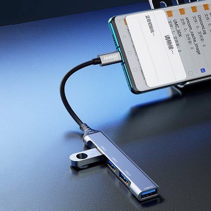 Hub USB-C Dudao A16T, 1 x USB-A 3.0 - 3 x USB-A, Negru