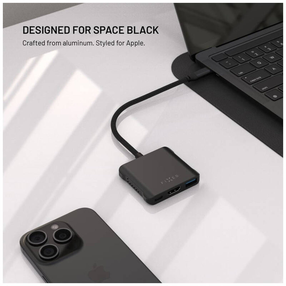 Hub USB-C Fixed Quadri, 5in1, Negru