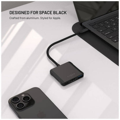 Hub USB-C Fixed Quadri, 5in1, Negru