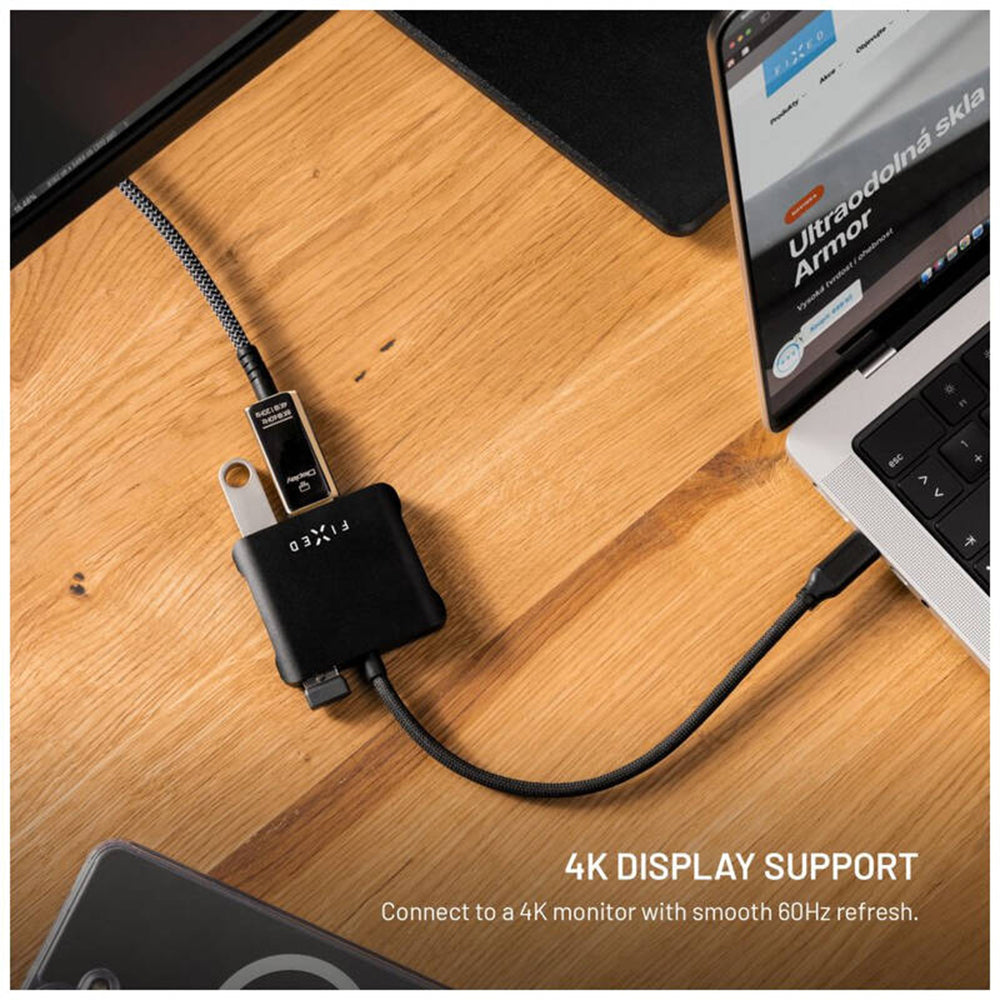 Hub USB-C Fixed Quadri, 5in1, Negru