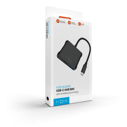 Hub USB-C Fixed Quadri, 5in1, Negru