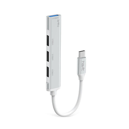 Hub USB-C HAVIT HB41, 4in1, Argintiu