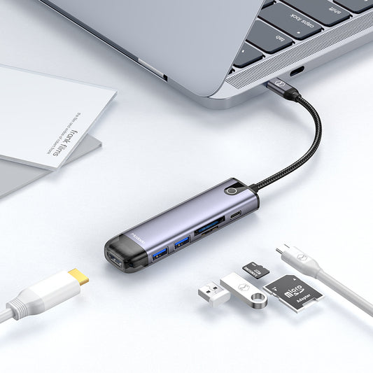 Hub USB-C McDodo HU-7740, 6in1, Gri
