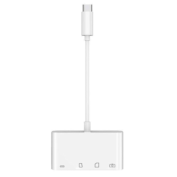 Hub USB-C OEM NK108LTC, 1 x USB-A - 1 x USB-C - 1 x SD - 1 x microSD, Alb