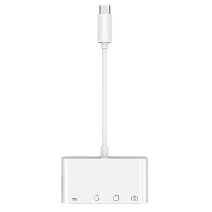 Hub USB-C OEM NK108LTC, 1 x USB-A - 1 x USB-C - 1 x SD - 1 x microSD, Alb