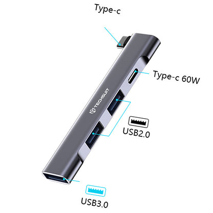 Hub USB-C Techsuit H12 ZenithDock, 4in1, Gri
