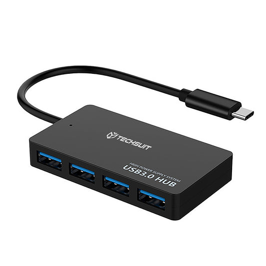 Hub USB-C Techsuit H16 QuantumNode, 4in1, Negru