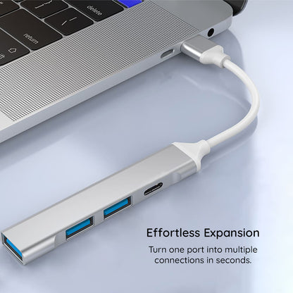 Hub USB-C Techsuit H18 PolarisBridge, 4in1, Gri Alb