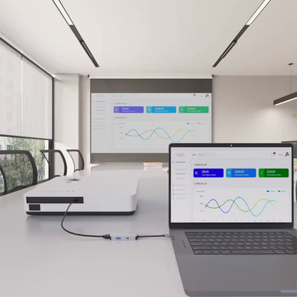 Hub USB-C Techsuit H4 TurboChargeX, 3in1, Gri