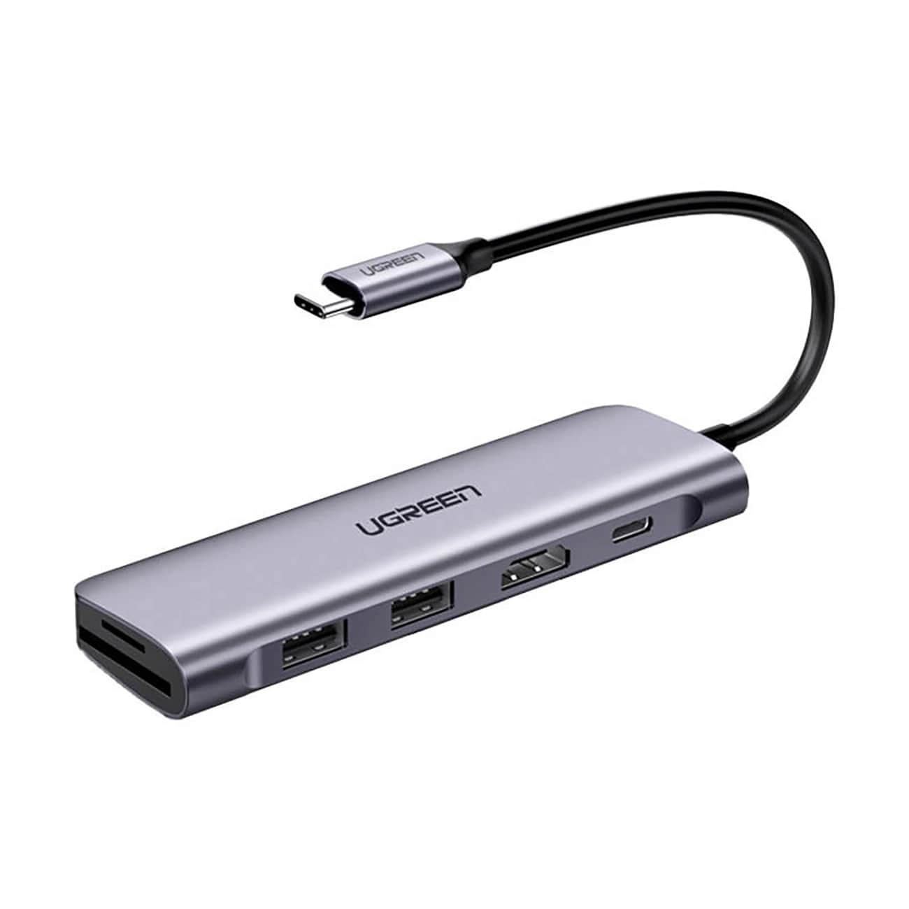 Hub USB-C UGREEN CM195 (15214), 2 x USB-A 3.0 - 1 x USB-C - 1 x HDMI - 1 x SD - 1 x microSD, Gri