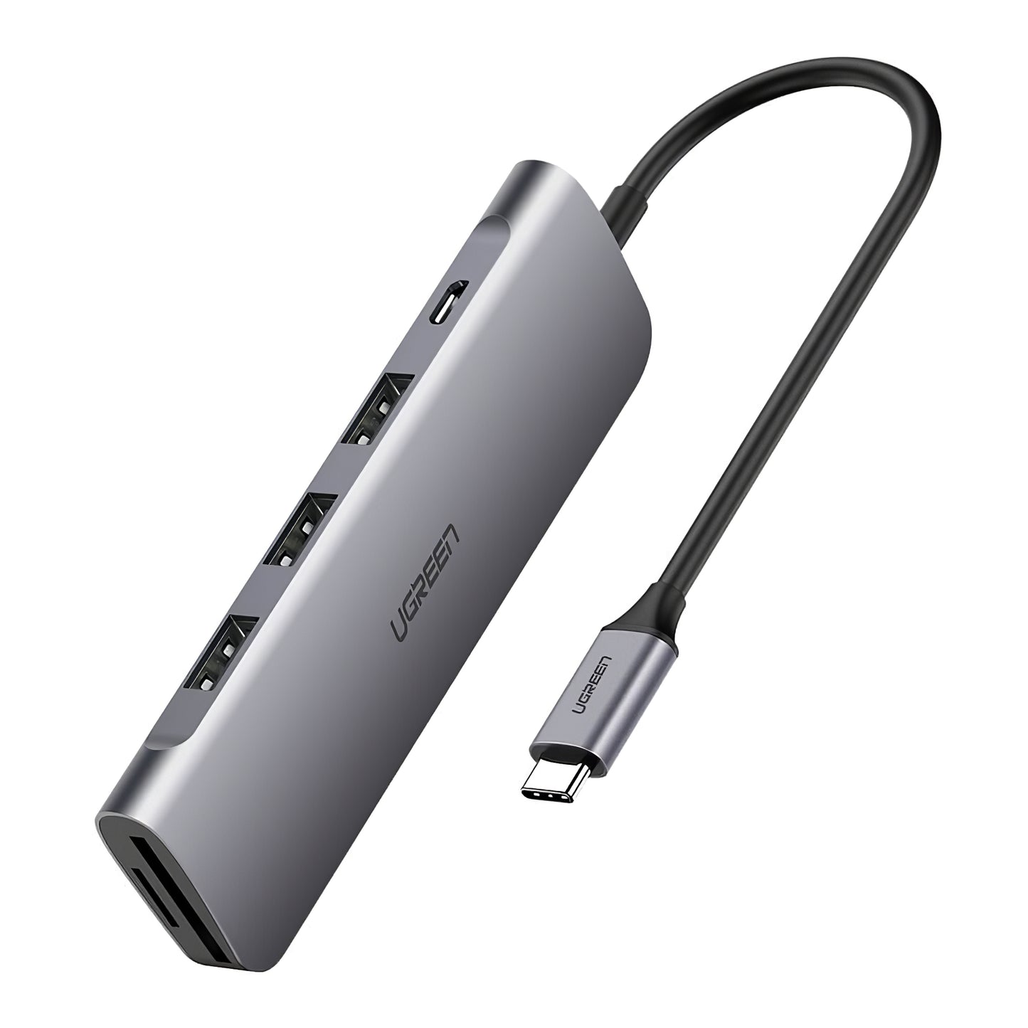 Hub USB-C UGREEN CM195, 2 x USB-A - 1 x USB-C - 1 x HDMI - 1 x SD - 1 x microSD, Gri
