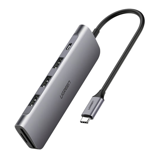 Hub USB-C UGREEN CM195, 2 x USB-A - 1 x USB-C - 1 x HDMI - 1 x SD - 1 x microSD, Gri