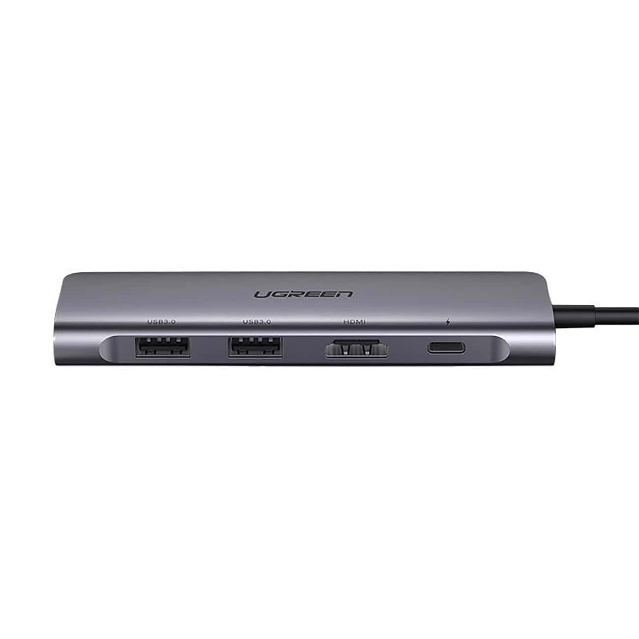 Hub USB-C UGREEN CM195 (15214), 2 x USB-A 3.0 - 1 x USB-C - 1 x HDMI - 1 x SD - 1 x microSD, Gri