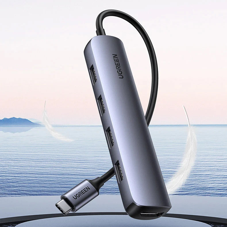 Hub USB-C UGREEN CM417, 4 x USB-A 3.2 - 1 x HDMI, Gri