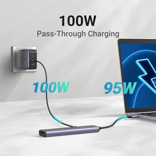Hub USB-C UGREEN CM478, 1 x USB-A 3.0 - 2 x USB-A - 1 x USB-C - 1 x HDMI, Gri