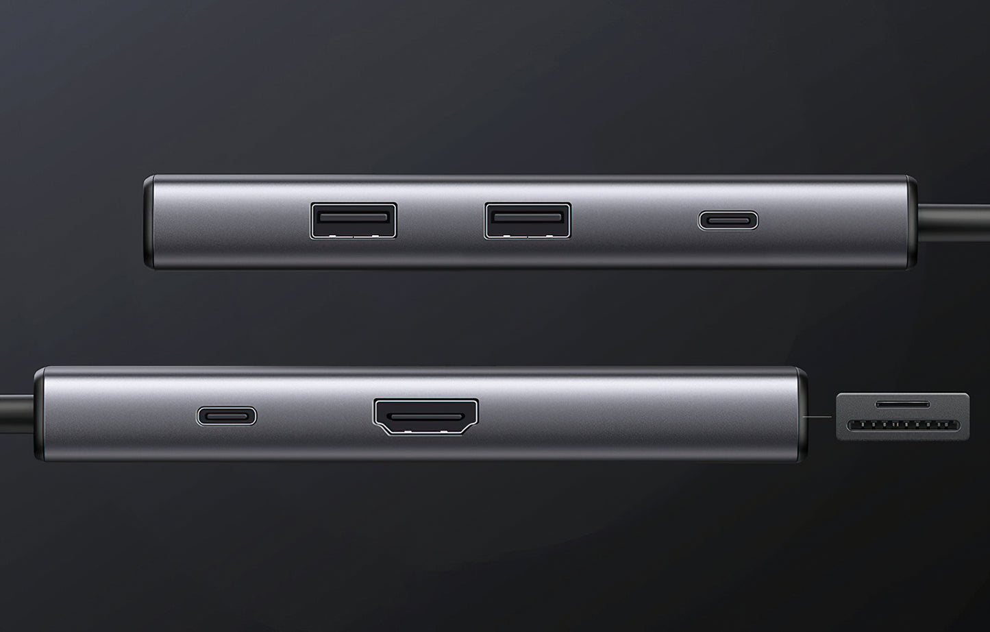 Hub USB-C UGREEN CM498 (15531), 2 x USB-A 3.2 - 2 x USB-C - 1 x HDMI - 1 x SD - 1 x microSD, Gri