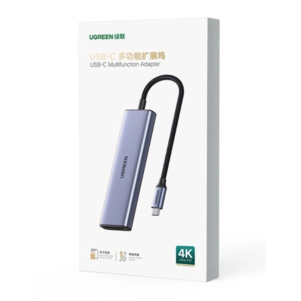 Hub USB-C UGREEN CM511 (20956A), 3 x USB-A 3.0 - 1 x HDMI - 1 x SD - 1 x microSD, Gri