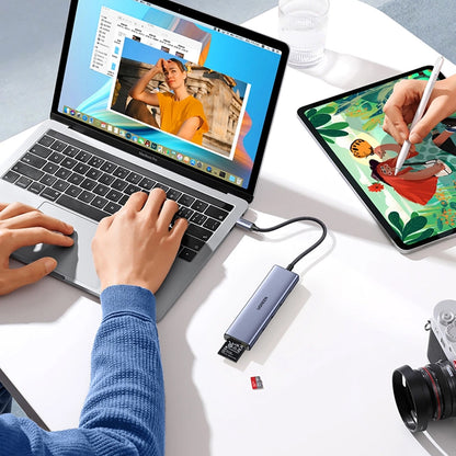 Hub USB-C UGREEN CM511 (20956A), 3 x USB-A 3.0 - 1 x HDMI - 1 x SD - 1 x microSD, Gri