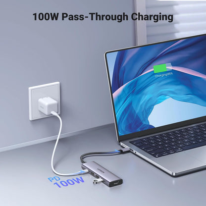 Hub USB-C UGREEN CM511, 3 x USB-A 3.0 - 1 x USB-C - 1 x HDMI, Gri