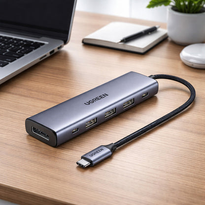 Hub USB-C UGREEN CM511 (75642), 6in1, Gri