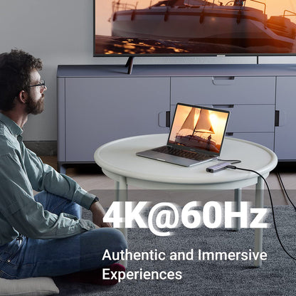 Hub USB-C UGREEN CM512 (60515), 2 x USB-A 3.0 - 1 x USB-C - 1 x HDMI - 1 x SD - 1 x microSD - 1 x RJ45, Gri