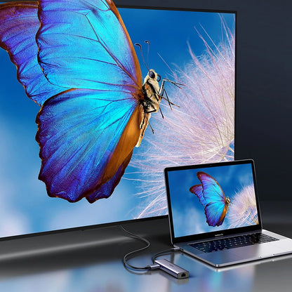 Hub USB-C UGREEN CM512, 2 x USB-A 3.0 - 1 x USB-C - 1 x HDMI - 1 x SD - 1 x microSD - RJ45, Gri