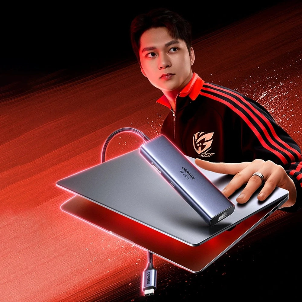 Hub USB-C UGREEN CM512 (75643), 6in1, Gri